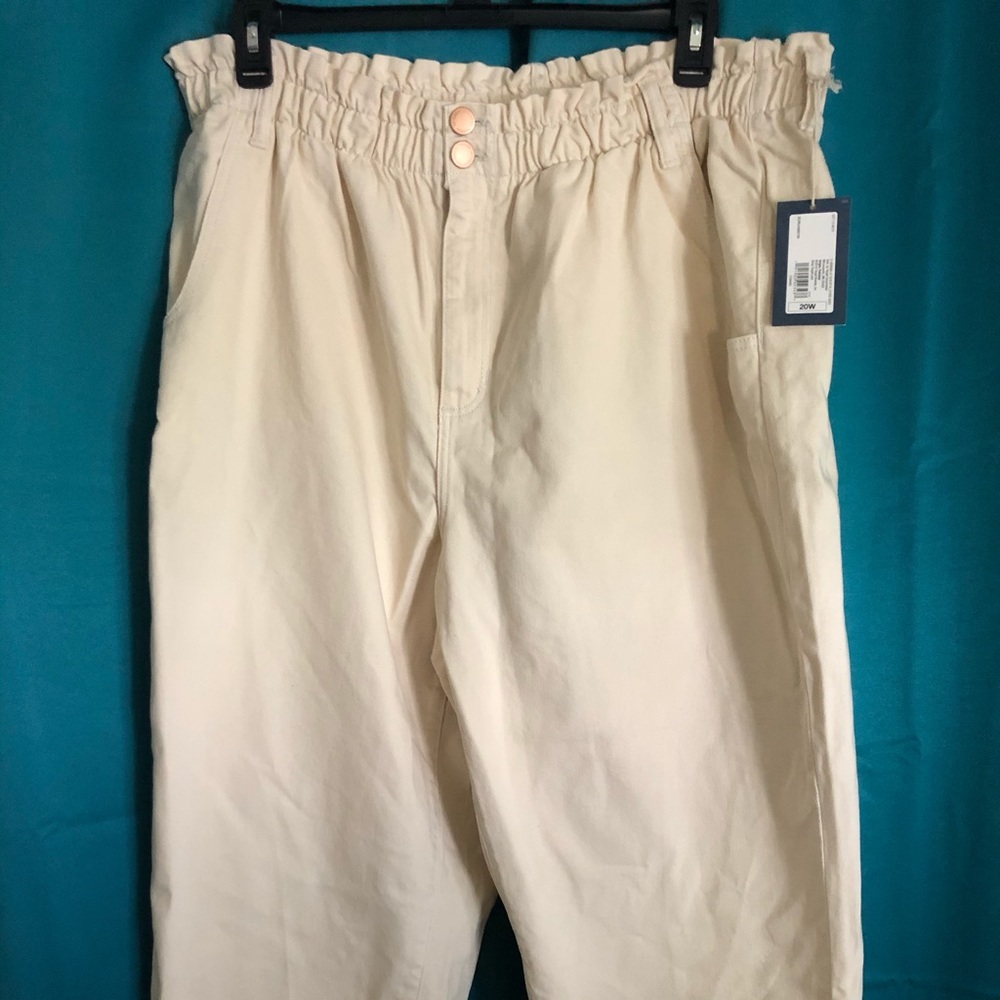 Cream Denim Pants